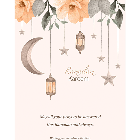 Ramadan Watercolor Flowers eCard